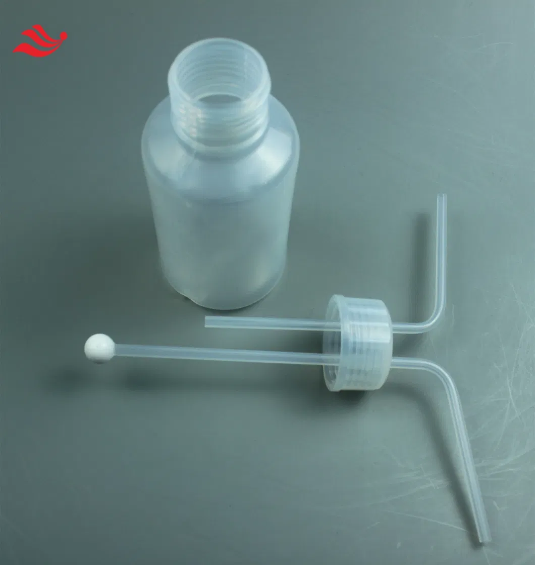 PFA 500ml Gas Washing Bottle Screw Cap Icp-Ms Labware Resistant to HCl Hf