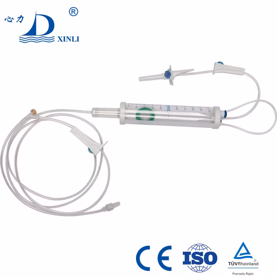 Set per infusione a buretta, set per infusione tipo 100 ml/150 ml per uso pediatrico