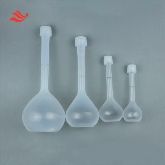 Matraccio tarato in PTFE importato in plastica di grado a PFA con certificato di resistenza agli acidi e agli alcali Icp