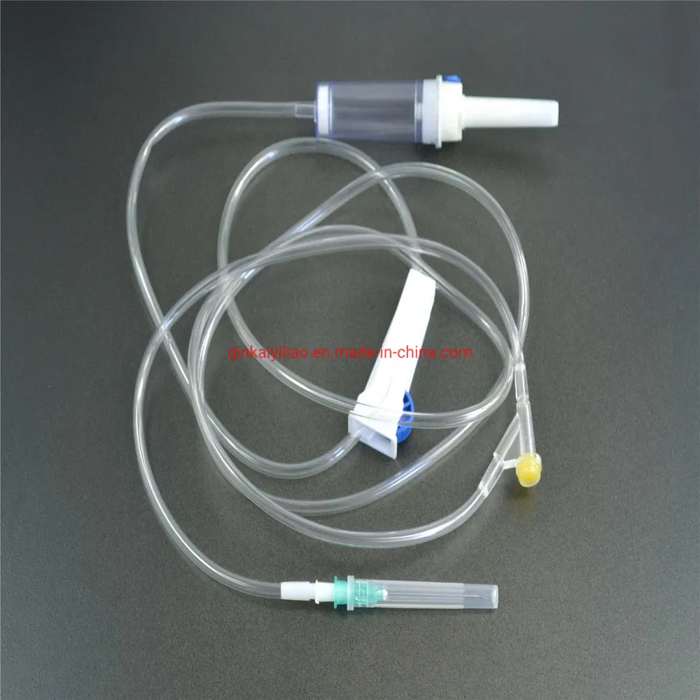 Vendita calda con regolatore di flusso, adattatori senza ago, set per infusione IV, buretta